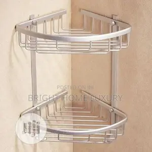 2 Layer Bathroom Corner Shelf Basket