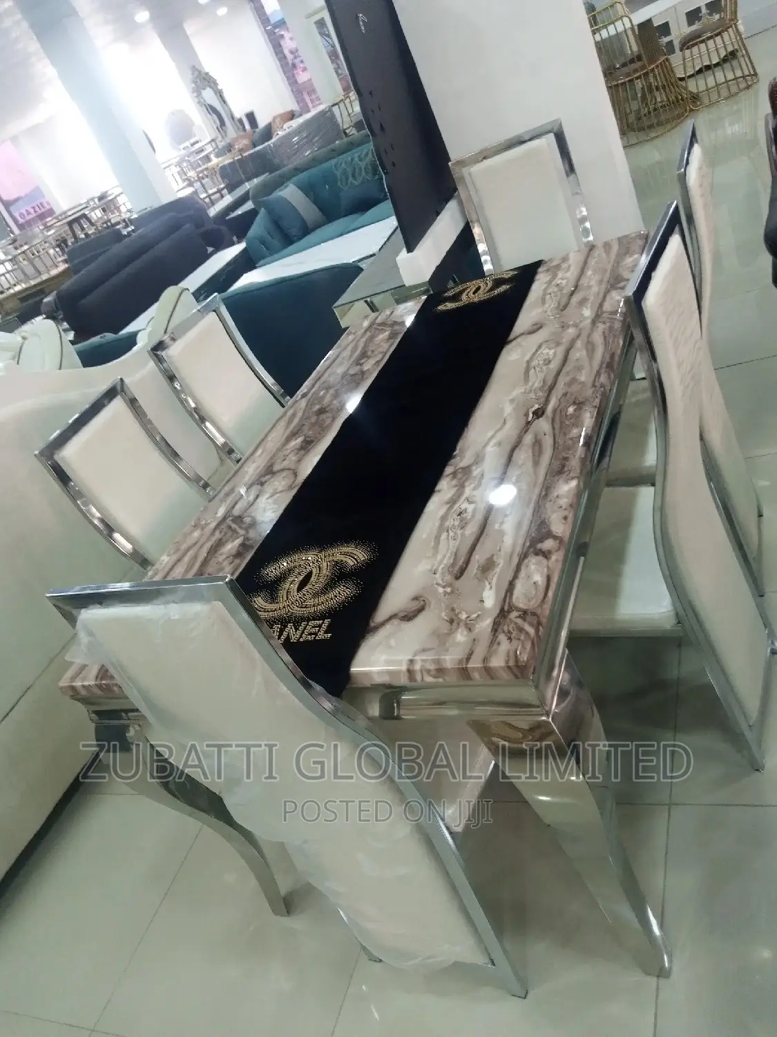 Foreign Dining Table With Marble Top / Modern Dining Table
