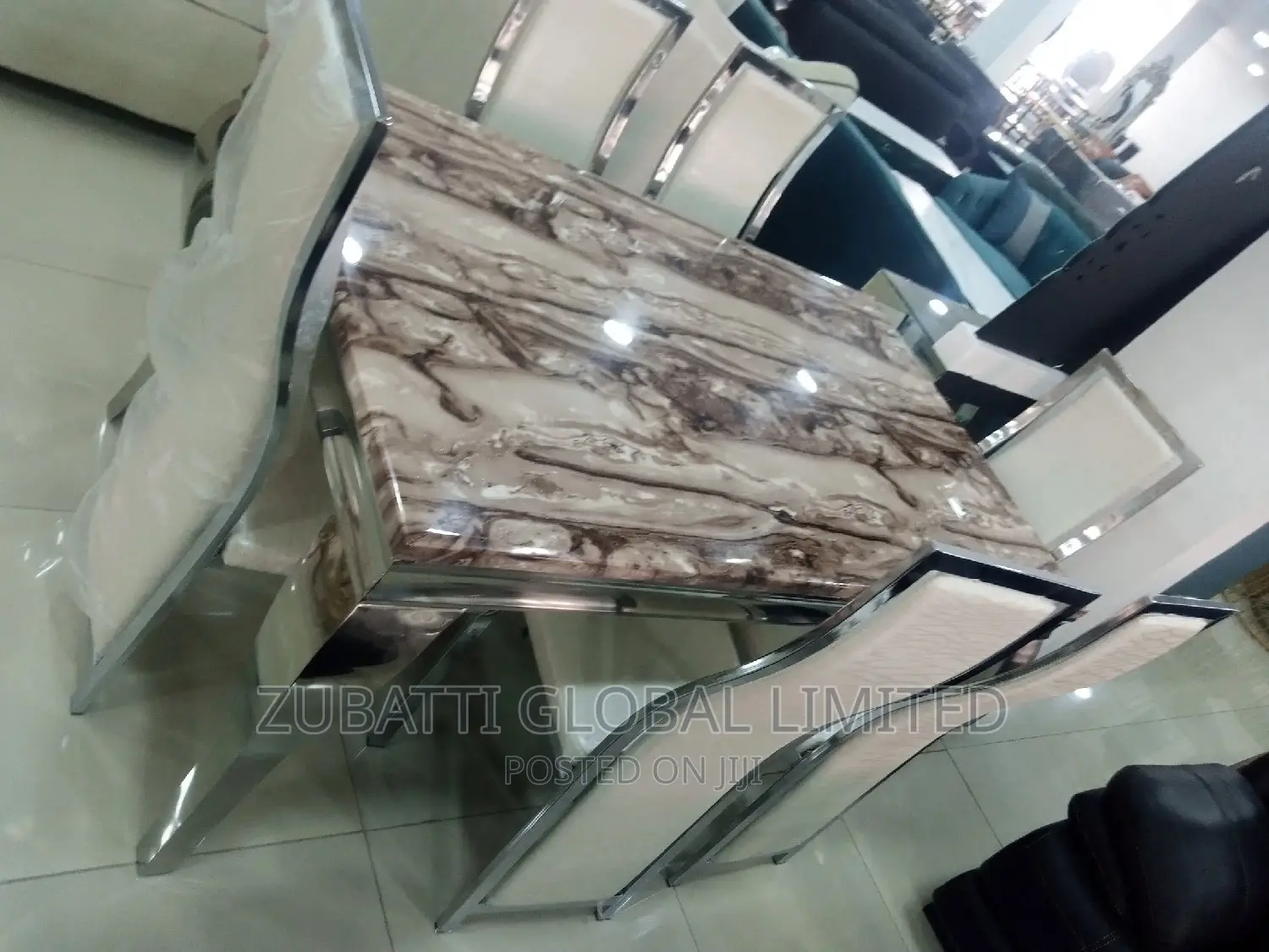 Foreign Dining Table With Marble Top / Modern Dining Table