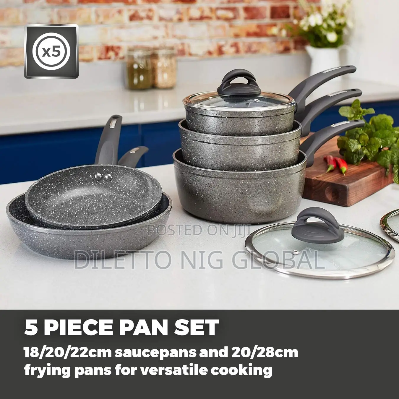 TOWER Cerastone Forged Aluminium Pan Set With Easy Clean