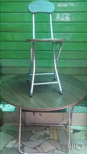 Wooden Table And Chair With Stainless