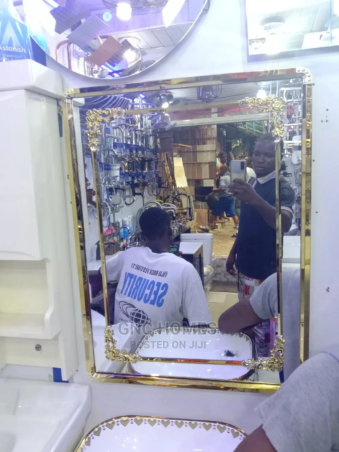 Gold Frame Mirror Square