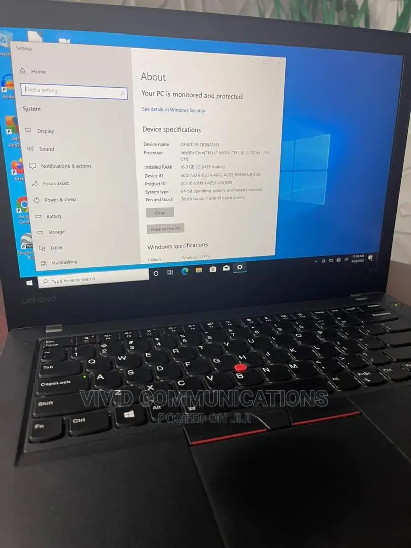 Laptop Lenovo ThinkPad T470 16GB Intel Core i7 SSD 512GB