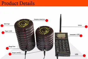 Wireless Paging System Easy Call Guest Waiting Area Restaurant