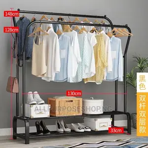 Two Bar Garment Rack , Cloth Hanger and Storage