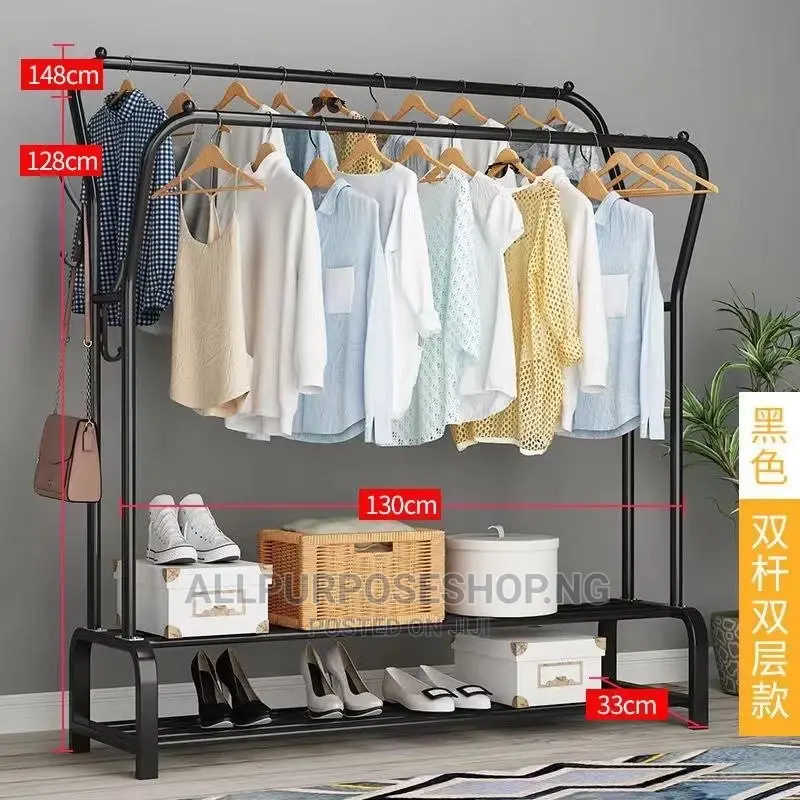 Two Bar Garment Rack , Cloth Hanger and Storage
