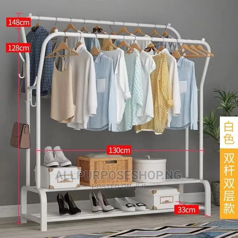 Two Bar Garment Rack , Cloth Hanger and Storage