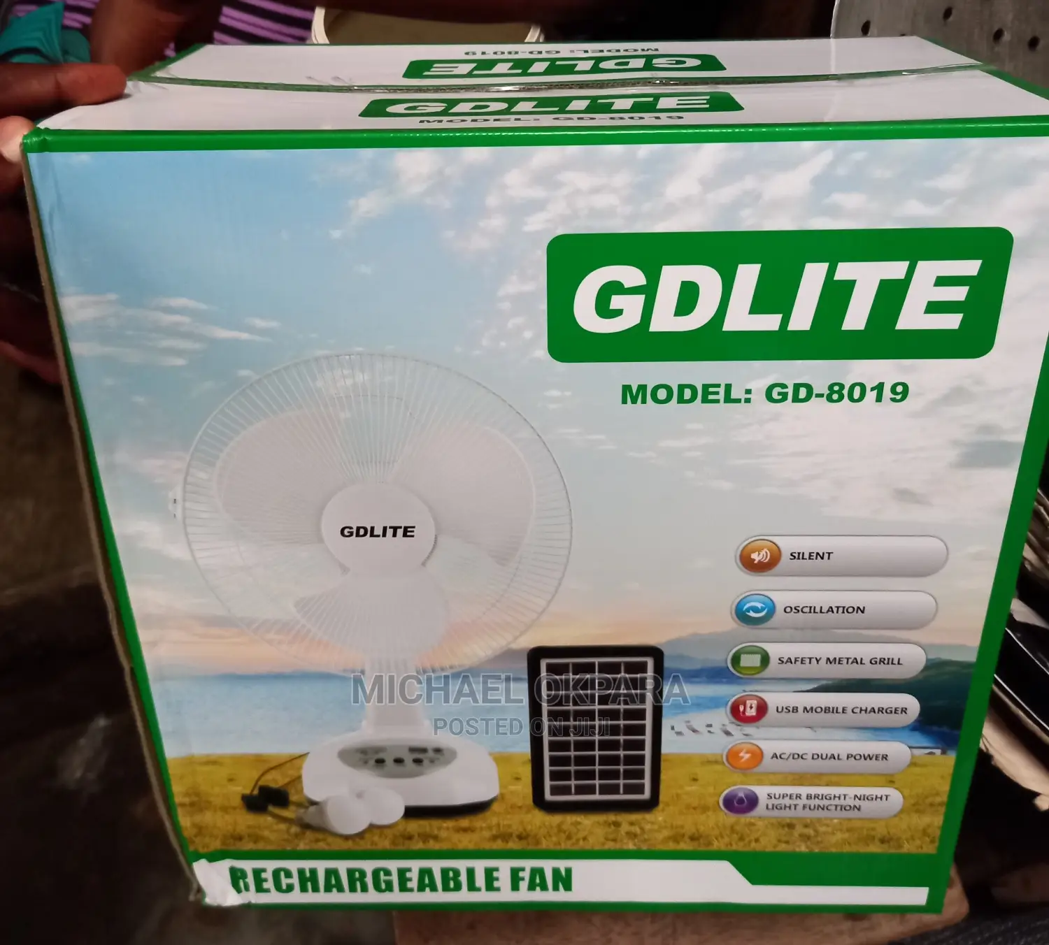 Electric/Solar Rechargeable Fan