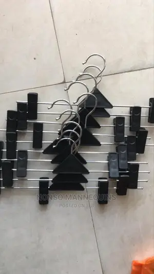 Wide Clothes Clip Black Hangers