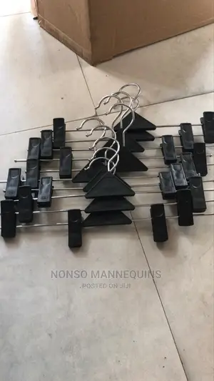 Wide Clothes Clip Black Hangers