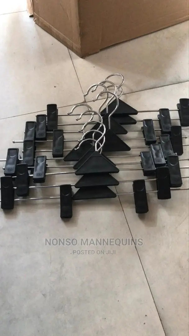 Wide Clothes Clip Black Hangers