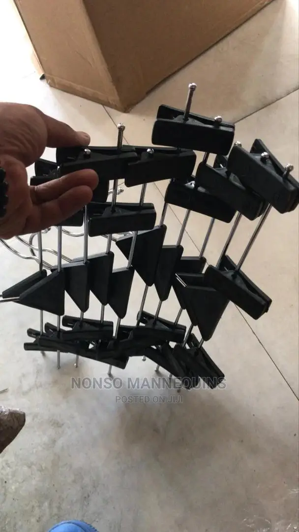 Wide Clothes Clip Black Hangers