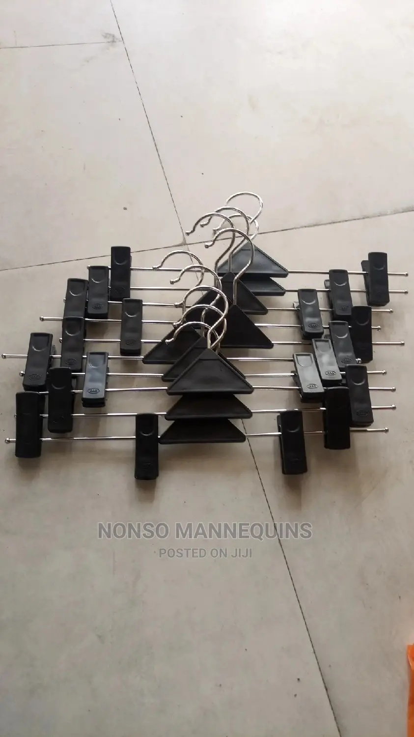 Wide Clothes Clip Black Hangers