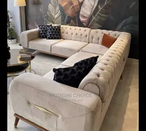 Set of L-Shaped Sofa With Accent Chair