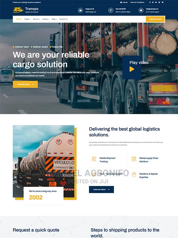 Lets Build You Logistic Website With Real Time Tracking
