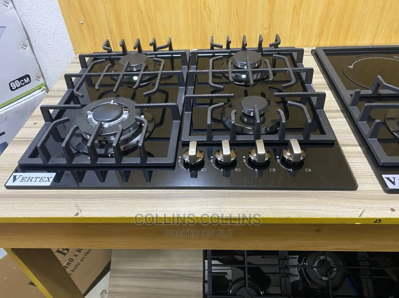 Italian Black Top Built in 4 Burner Gas