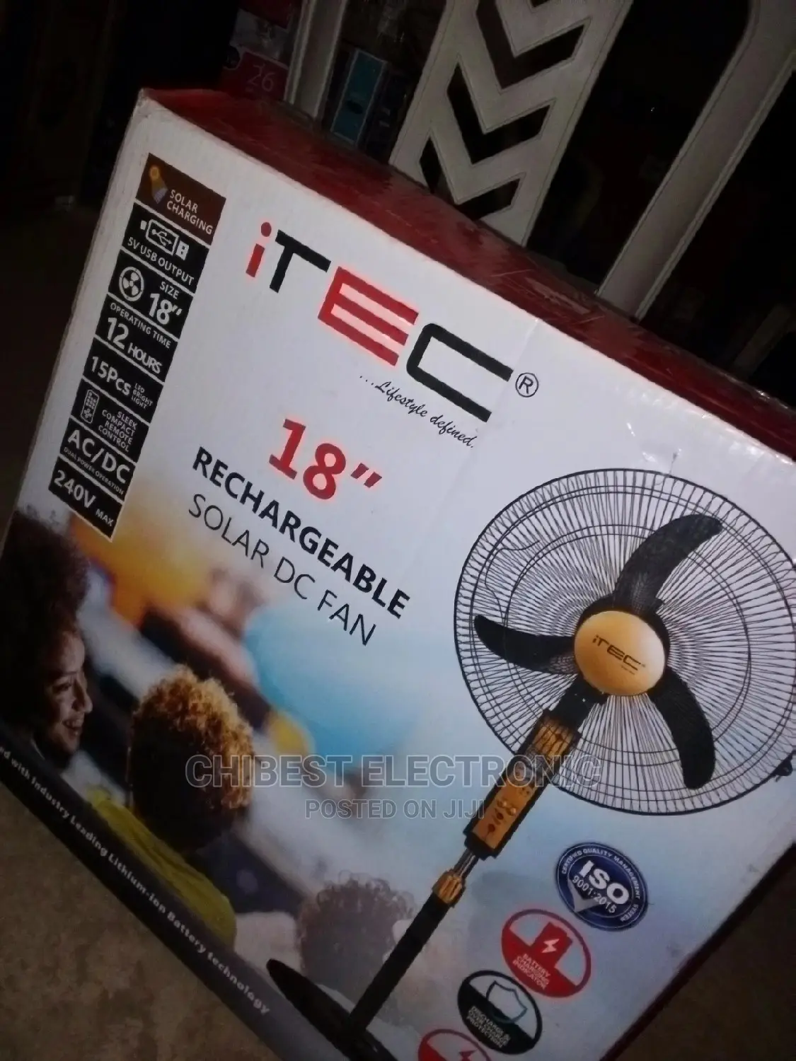 ITEC Rechargeable Solar Fan