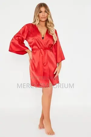 Red Satin and Lace Robe