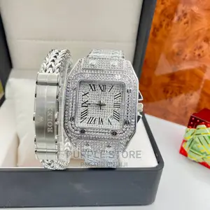 Cartier Iced Wristwatch and Bracelet