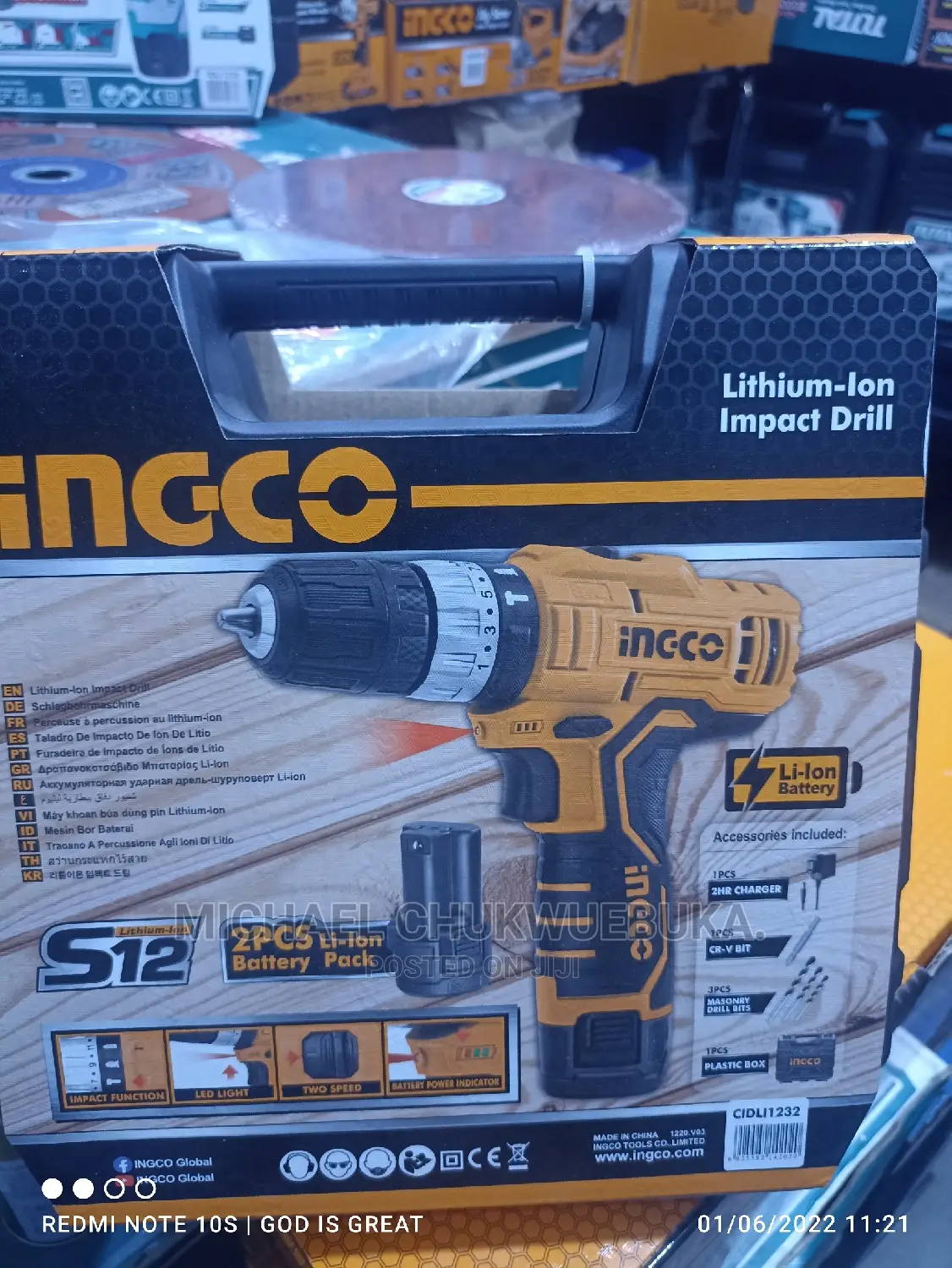 Ingco 12v Impact Drilling Machine