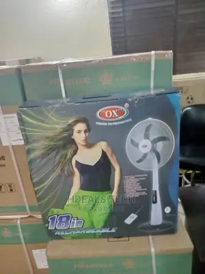 Ox Rechargeable 18 Inch Standing Fan With Remote Control