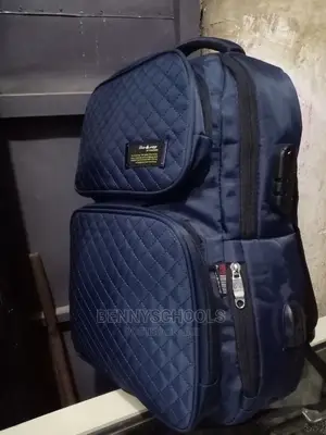 Biao Wang Dark Blue Backpack, Knapsack and Laptop Bag