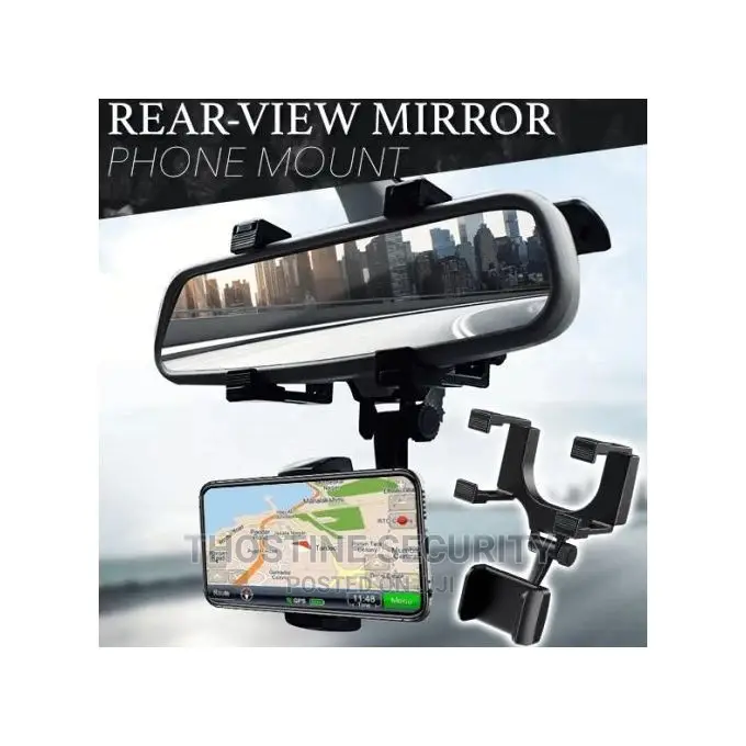 Car Rear View Mirror Mount With Phone Holder