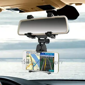 Car Rear View Mirror Mount With Phone Holder