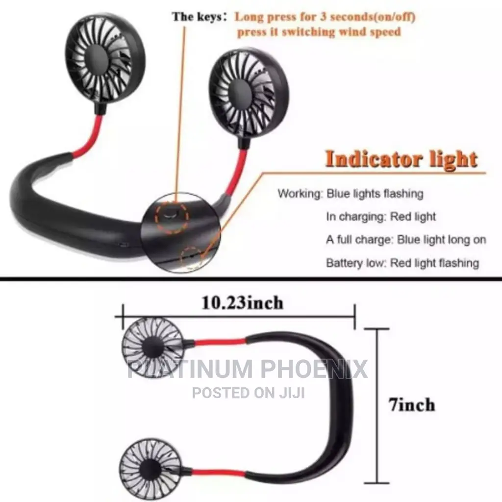 Rechargeable Neck Fan 360degree