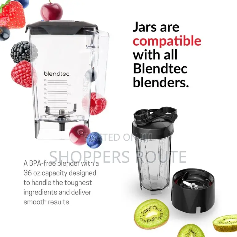 Blendtec Designer 650 With Wildside Jar GO Travel Bottle