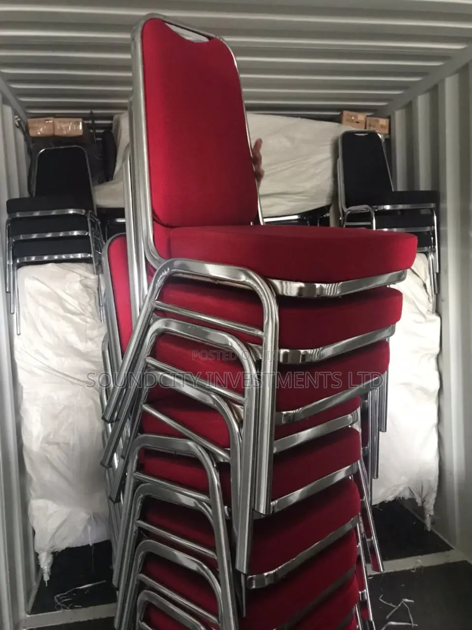 Red Stainless Banquet Chair