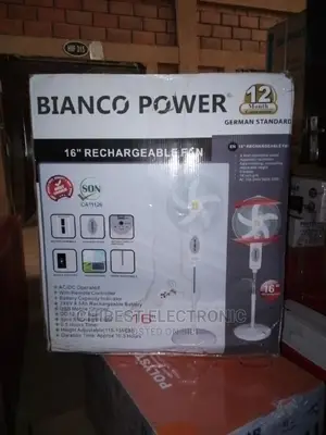 Bianco Rechargeable Fan With a Warranty Brand New