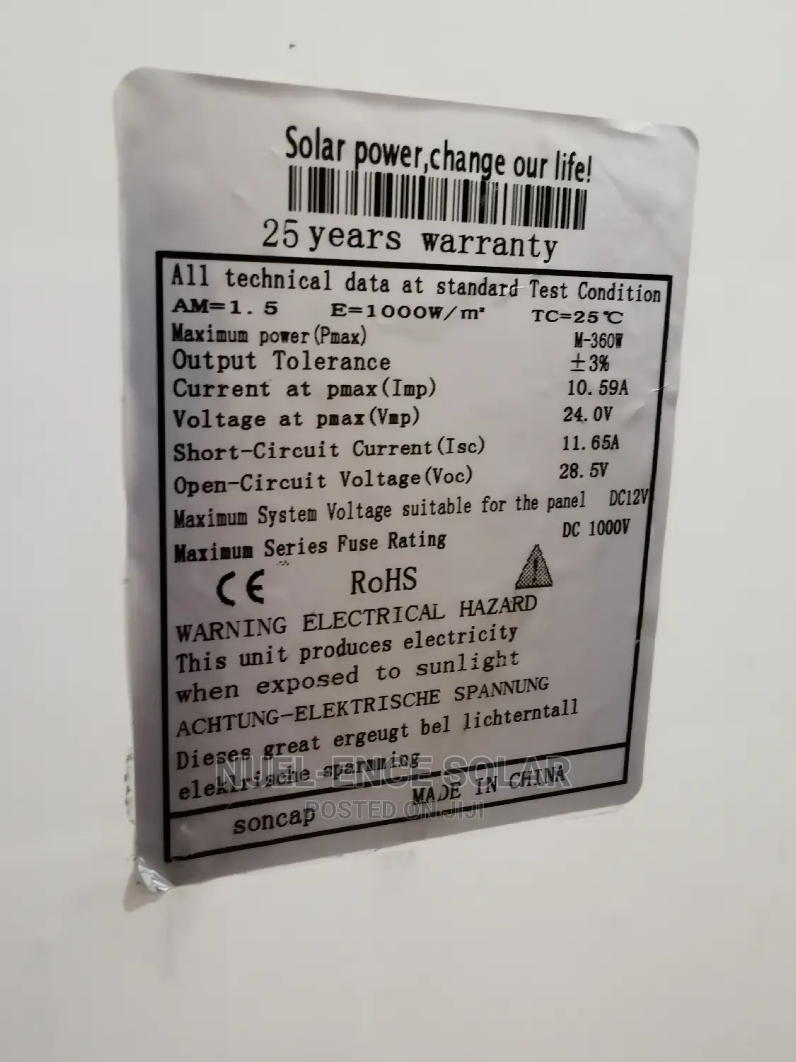 360w Monocrystalline Sunflex Panels