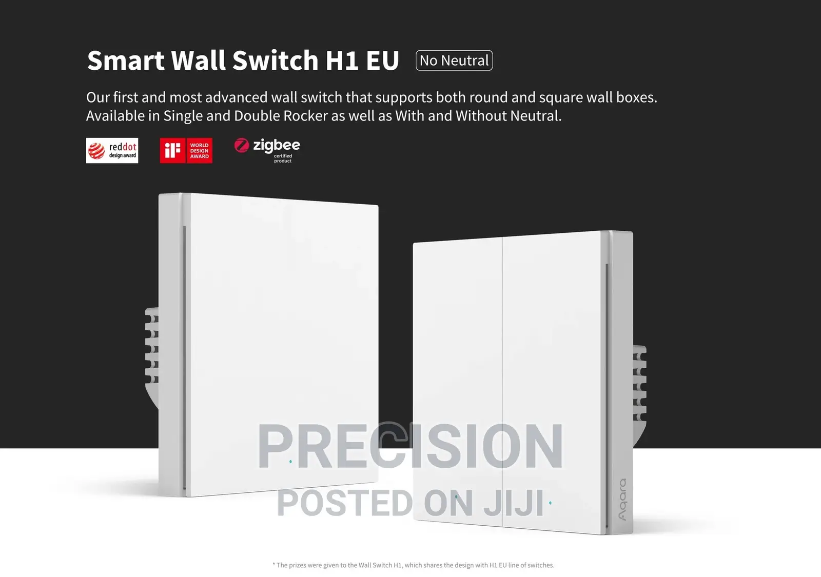 Aqara Smart Wall Switch H1 (No Neutral, Single Rocker))
