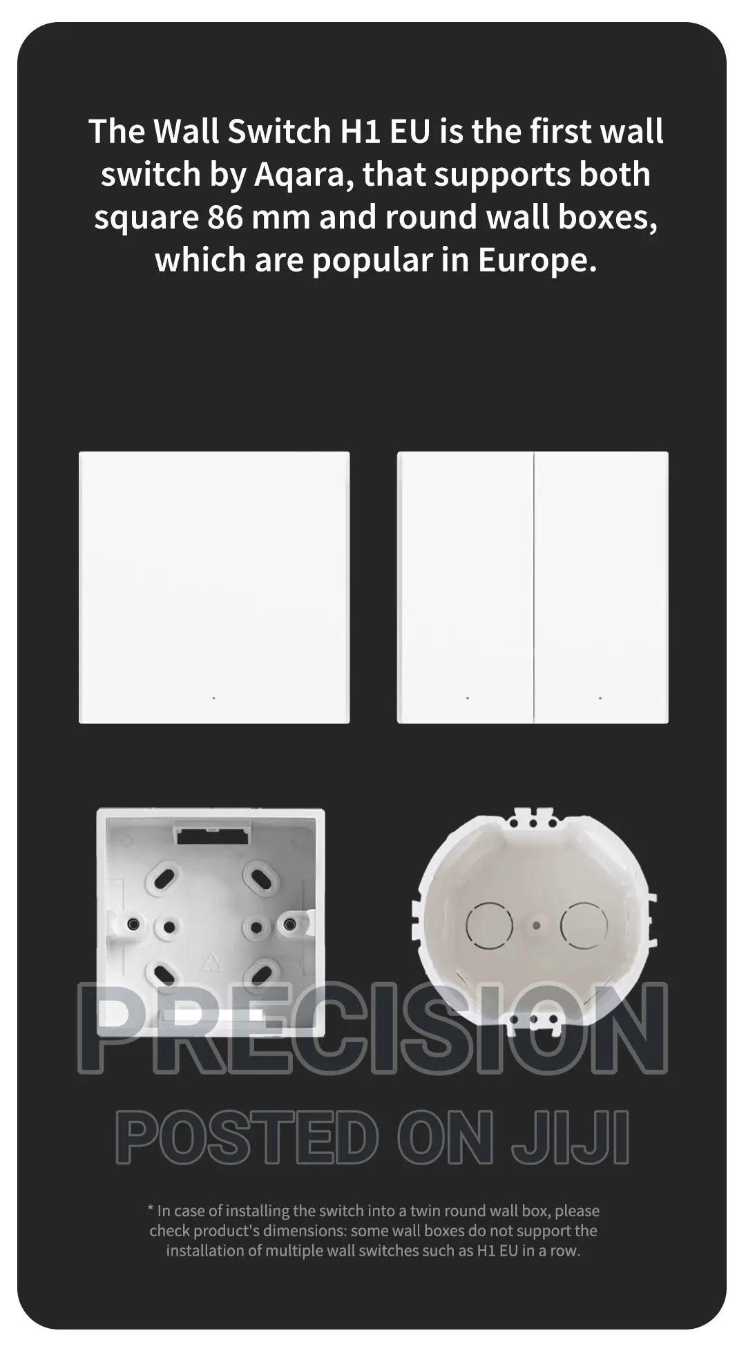 Aqara Smart Wall Switch H1 (No Neutral, Single Rocker))