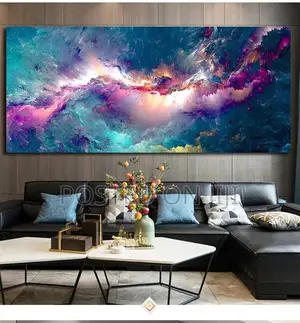 Purple White Light Cloud Abstract Wall Picture