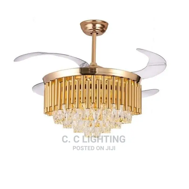 Crystal Chandelier Light With Fan