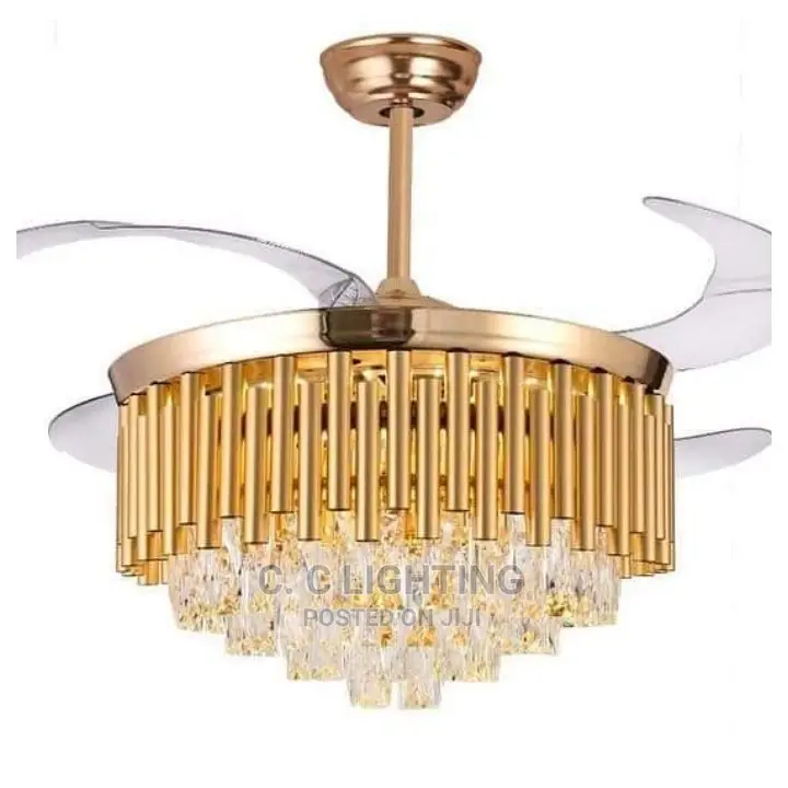 Crystal Chandelier Light With Fan