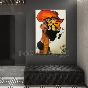 Abstract Africa Map Shape Head Wall Art.