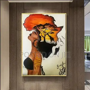 Abstract Africa Map Shape Head Wall Art.