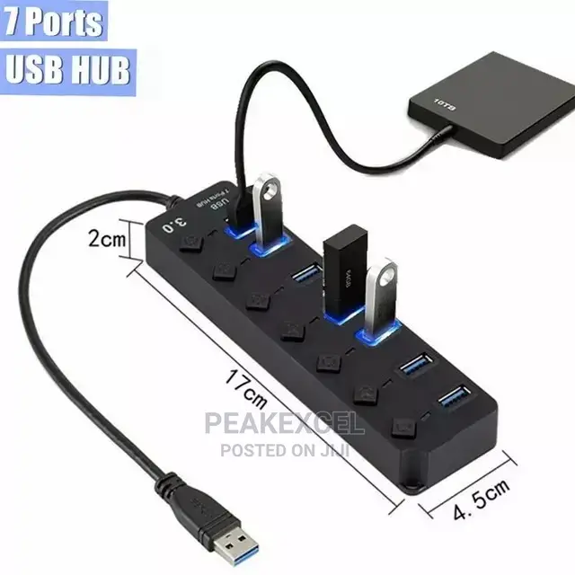 USB Hub 3.0 5gbps High Speed 7port USB 3.0 Hub Splitter