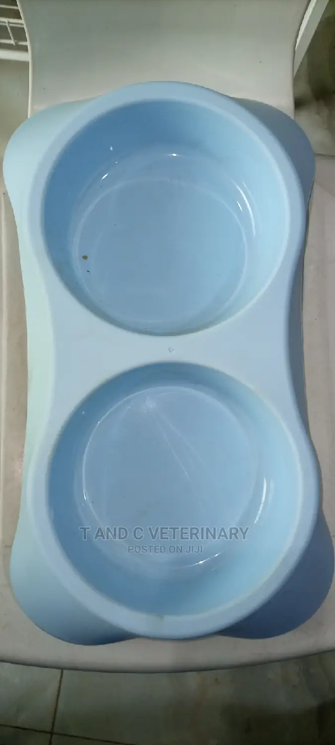 Double Plastic Bowl For Pets Dogs And Cats