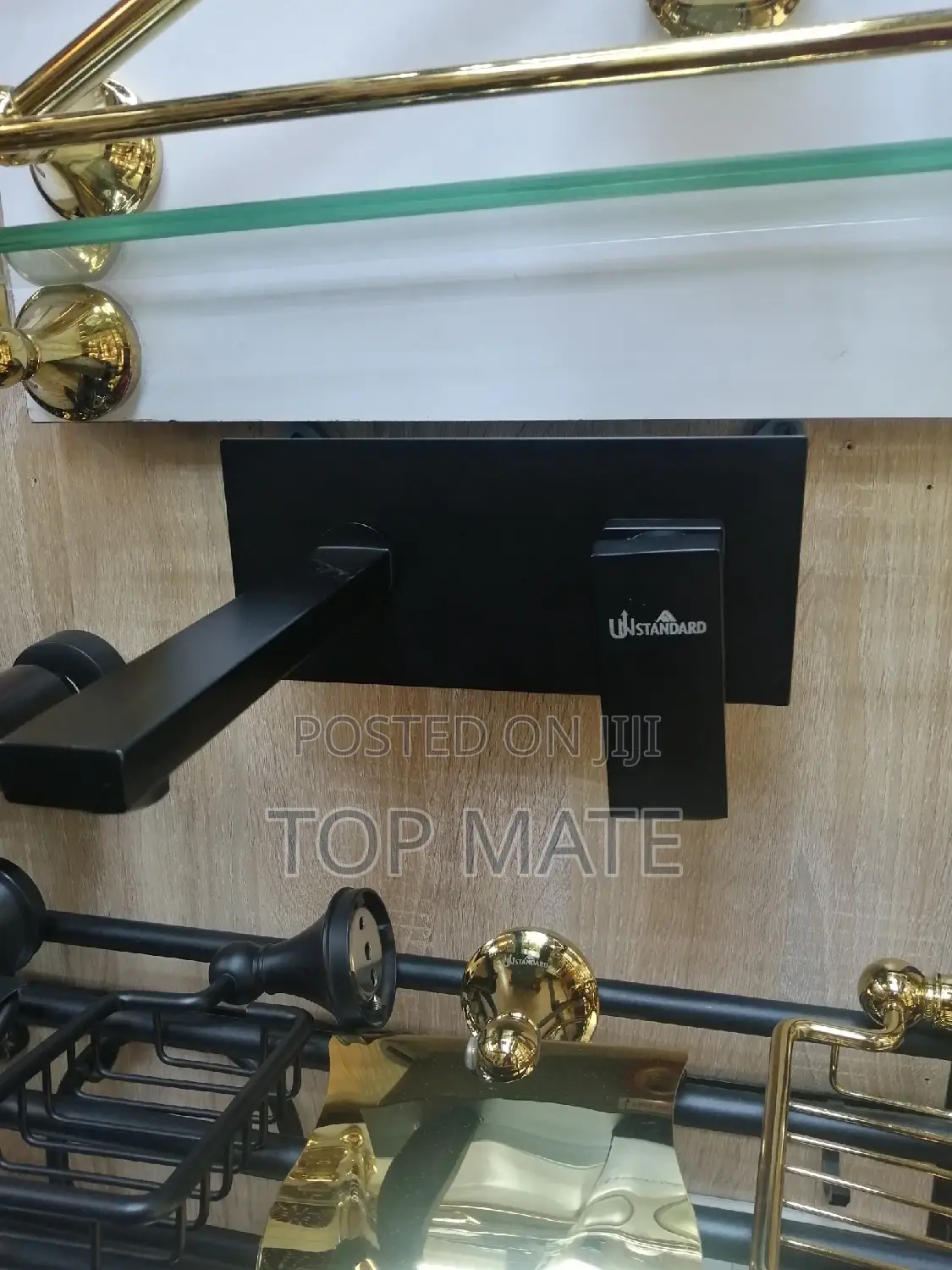 Wall Mounted Black Basin Mixer