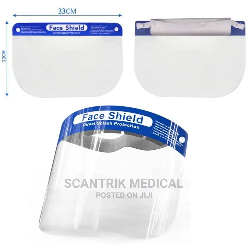 Blue Face Shield Kid Sneeze Guard Reusable Adjustable