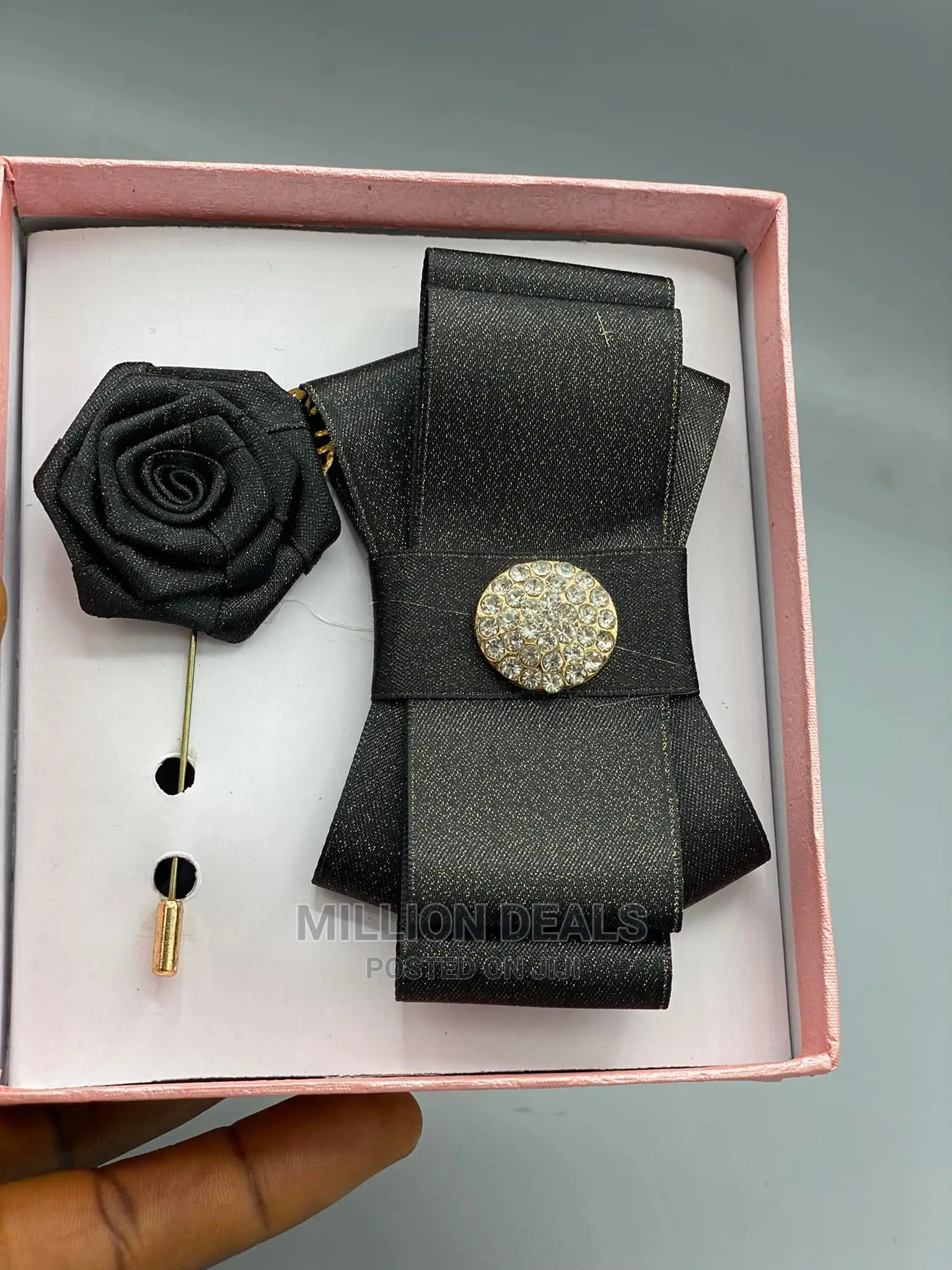 Unique Black Pattern Bow Tie