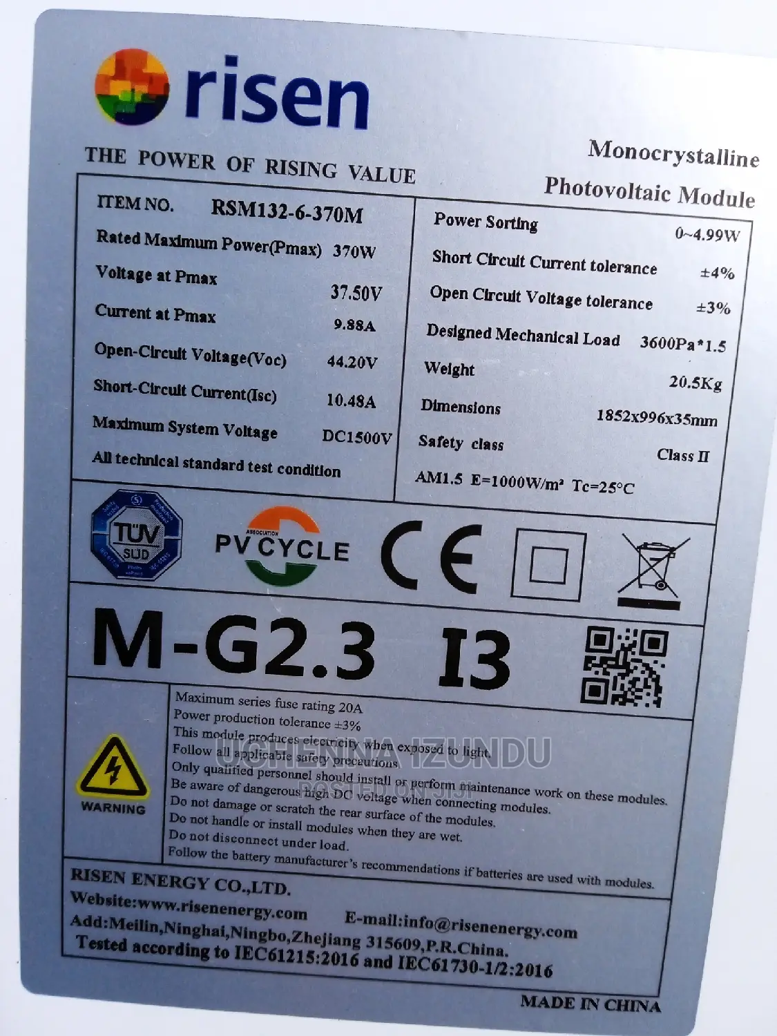 370w Off Cut Mono Solar Panel