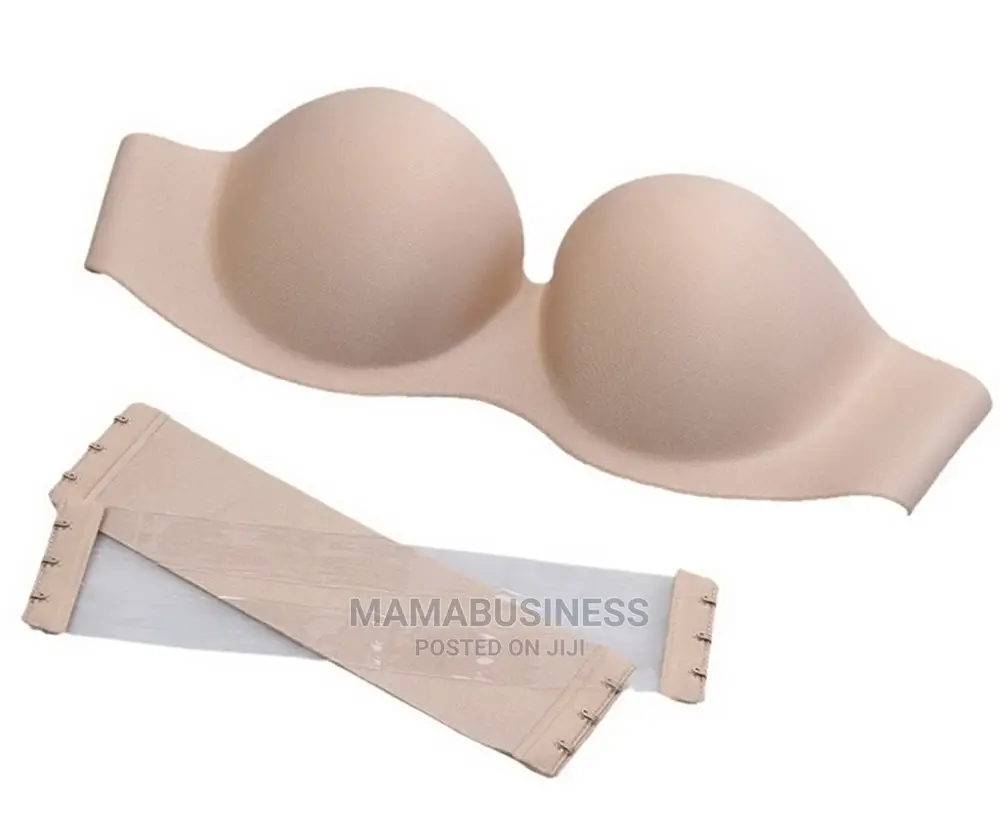 Female Backless Strapless Bra - Beige