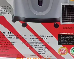 Andrakk Rechargeable Air Cooler Box Mist Fan+ Remote + FREE