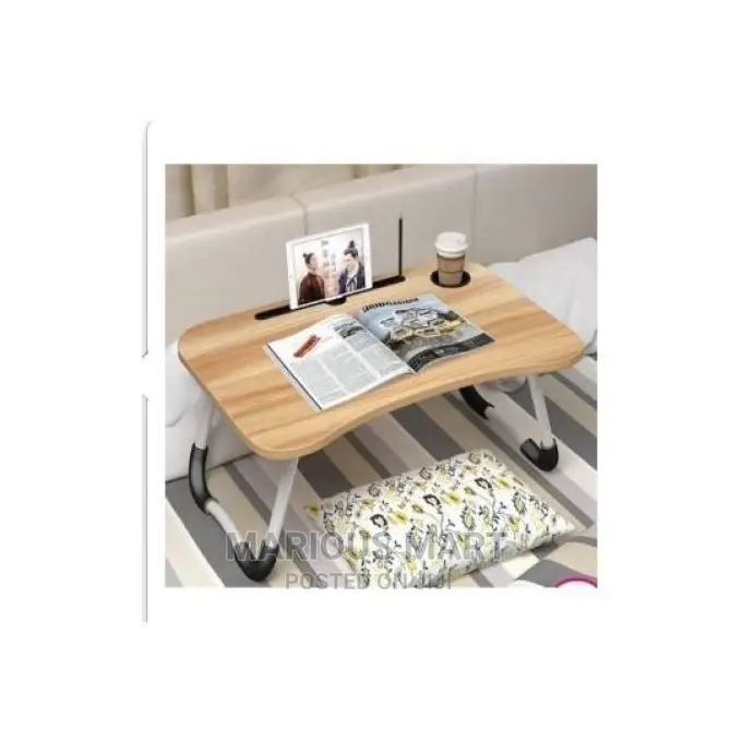 Multipurpose Foldable Bedside Table With Cup Holder