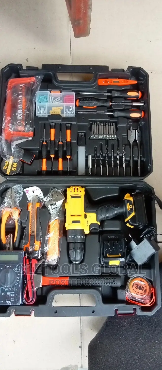 Home Set Tools Box With Battery Drilling